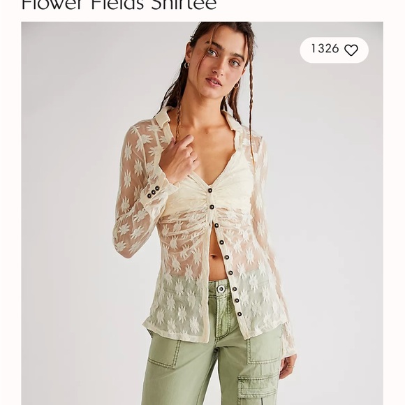 Free people crotchet button up - Picture 1 of 3